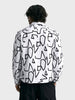 Men's White Boxy Fit Printed Utility Shirt