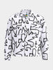 Men's White Boxy Fit Printed Utility Shirt