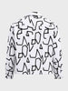 Men's White Boxy Fit Printed Utility Shirt