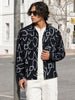 Men's Black Boxy Fit Printed Utility Shirt