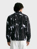 Men's Black Boxy Fit Printed Utility Shirt