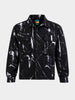 Men's Black Boxy Fit Printed Utility Shirt