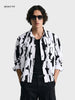 Men's White Boxy Fit Printed Utility Shirt