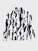 Men's White Boxy Fit Printed Utility Shirt