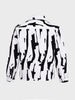 Men's White Boxy Fit Printed Utility Shirt