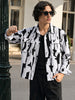 Men's White Boxy Fit Printed Utility Shirt