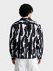 Men's Black Boxy Fit Printed Utility Shirt