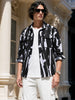 Men's Black Boxy Fit Printed Utility Shirt