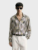 Men's Beige Slim Fit Party Wear Printed Shirt