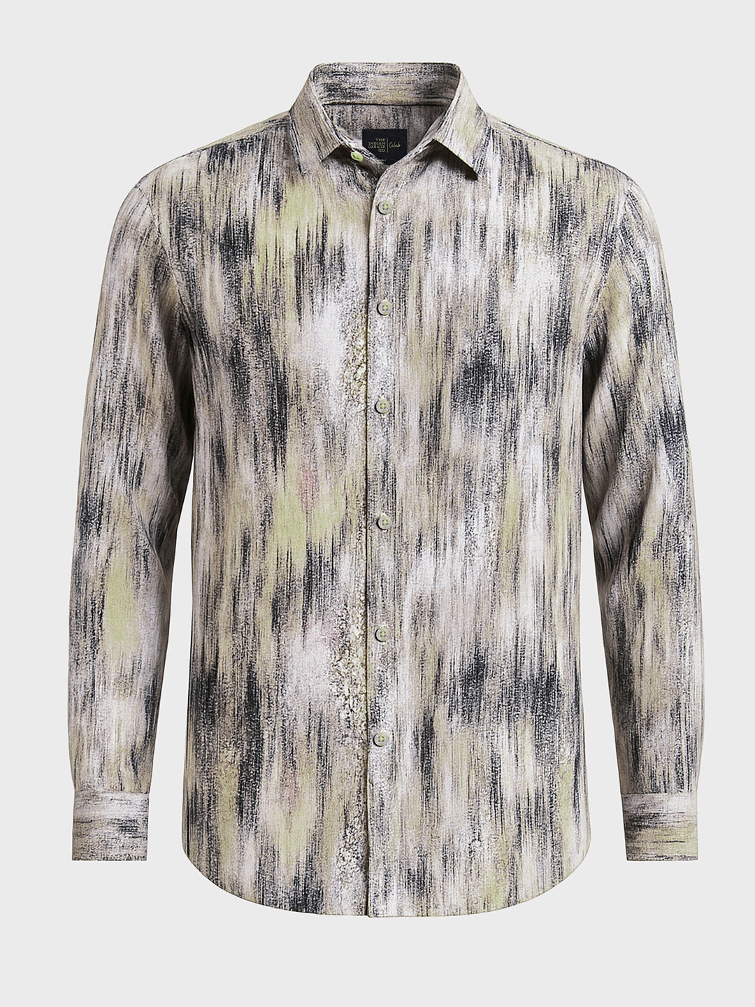 Men's Beige Slim Fit Party Wear Printed Shirt