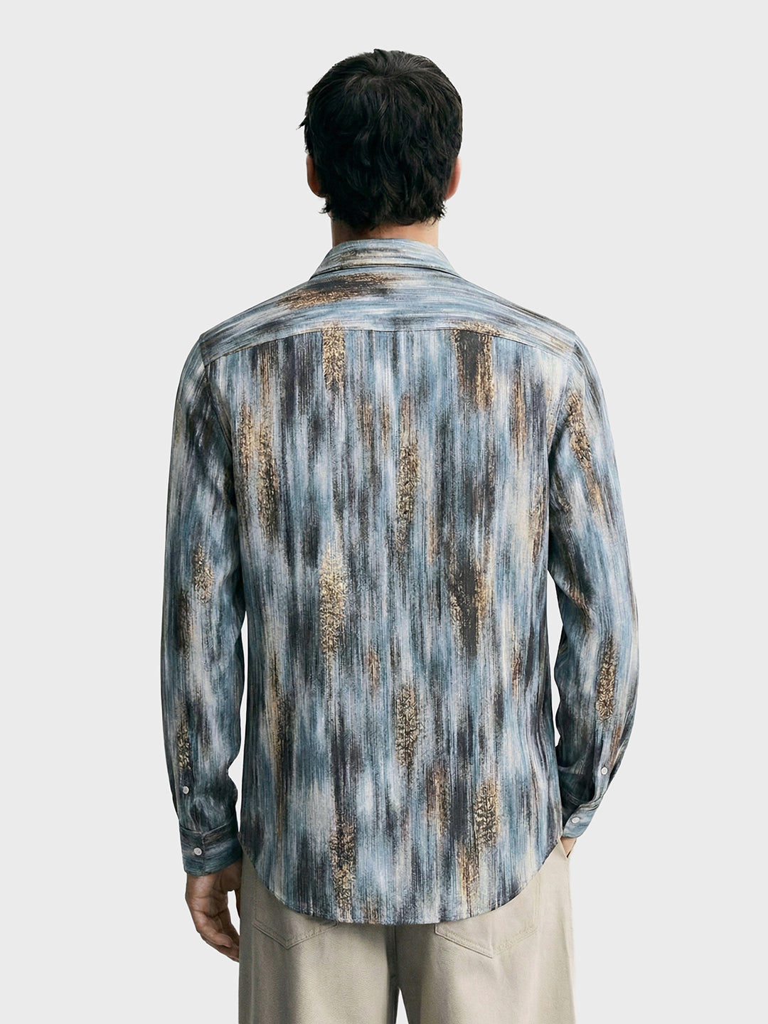 Men's Green Slim Fit Party Wear Printed Shirt