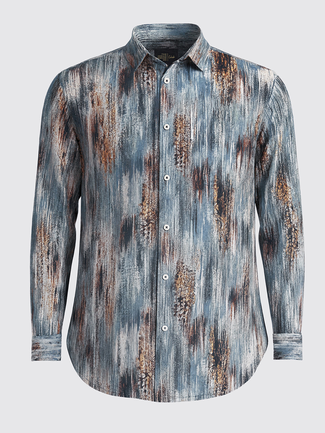Men's Green Slim Fit Party Wear Printed Shirt