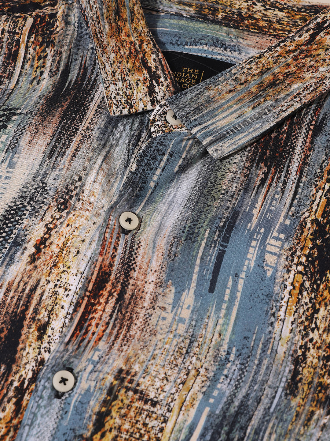 Men's Green Slim Fit Party Wear Printed Shirt