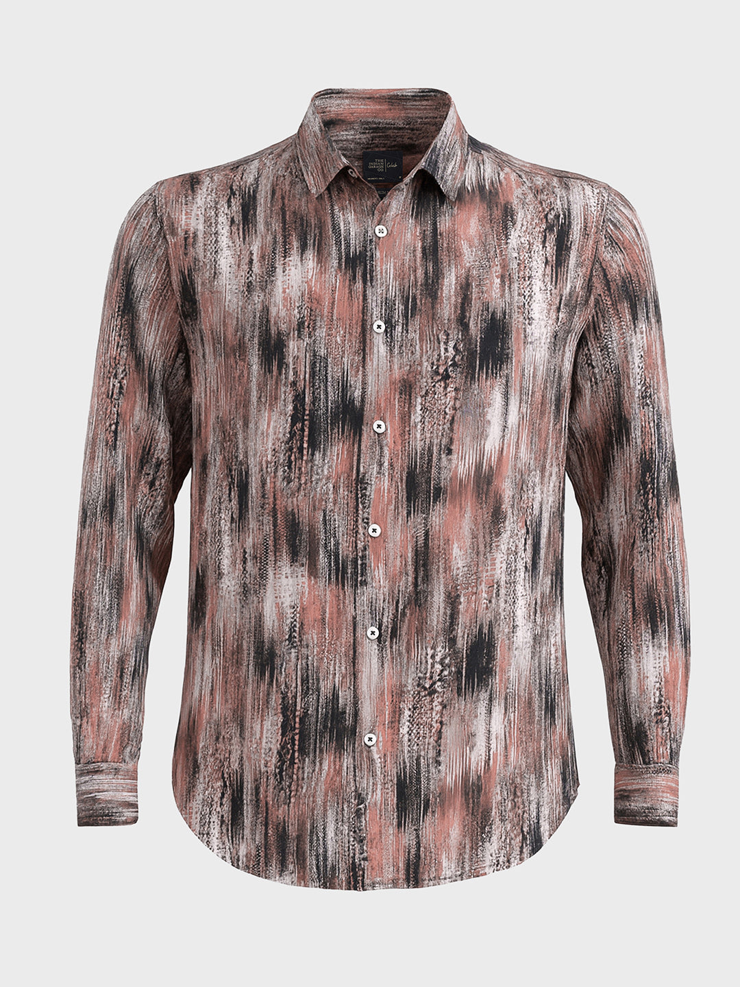 Men's Grey Slim Fit Party Wear Printed Shirt