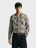 Men's Brown Slim Fit Party Wear Printed Shirt