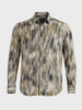 Men's Brown Slim Fit Party Wear Printed Shirt