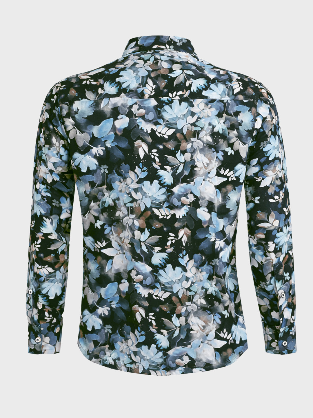 Men's Black Slim Fit Party Wear Floral Printed Shirt