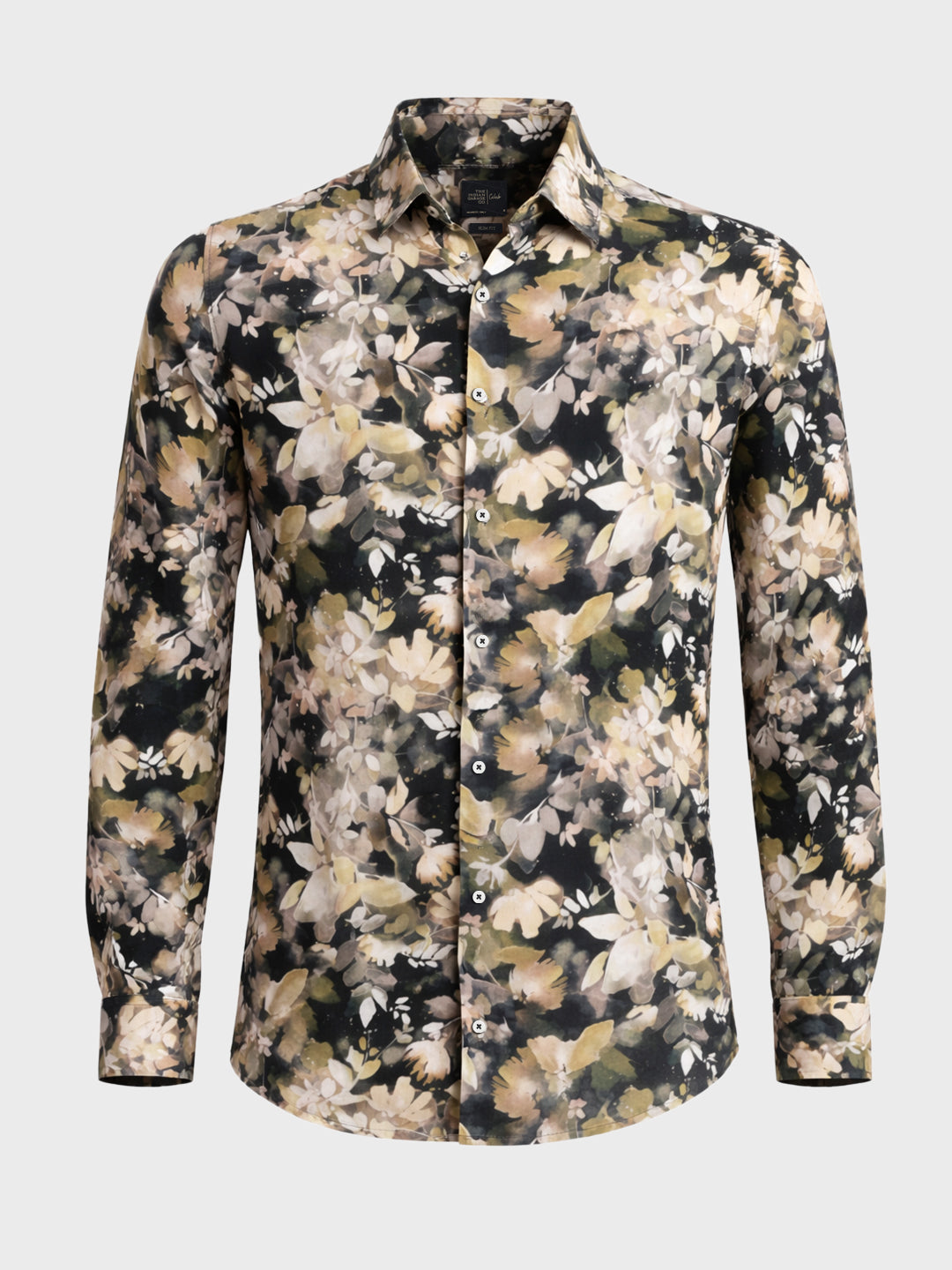 Men's Black Slim Fit Party Wear Printed Shirt