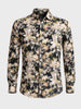 Men's Black Slim Fit Party Wear Printed Shirt