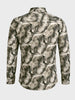 Men's Green Slim Fit Party Wear Printed Shirt