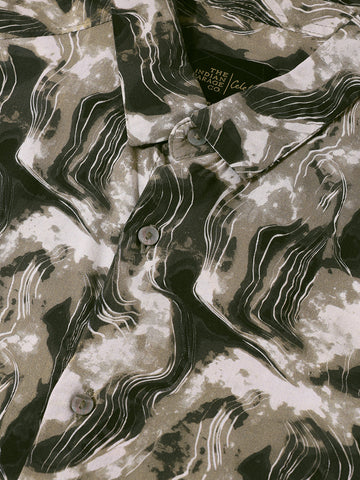 Men's Green Slim Fit Party Wear Printed Shirt