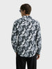 Men's Grey Slim Fit Party Wear Printed Shirt