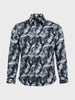 Men's Grey Slim Fit Party Wear Printed Shirt