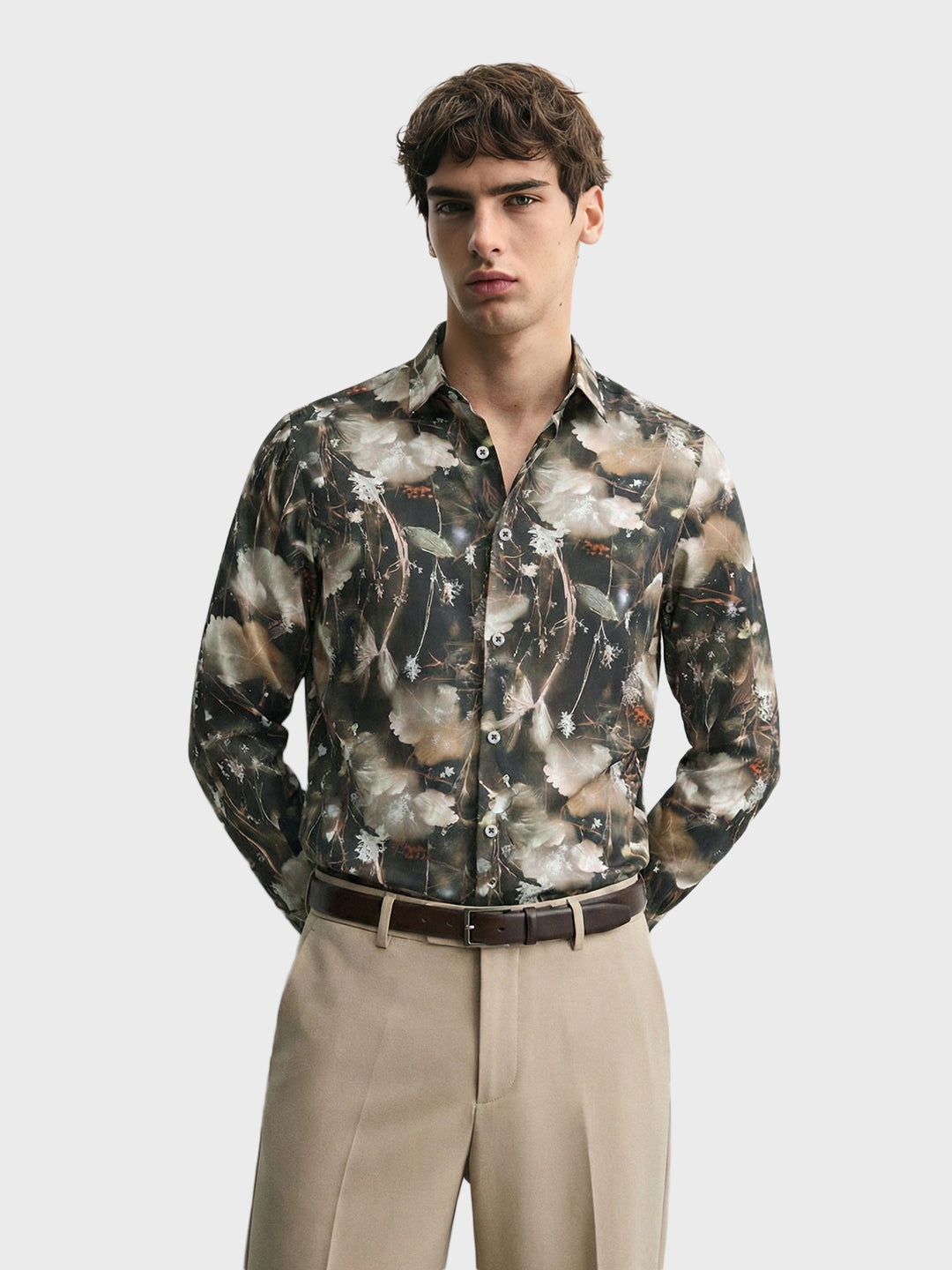 Men's Multicolor Slim Fit Party Wear Printed Shirt