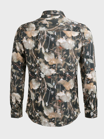 Men's Multicolor Slim Fit Party Wear Printed Shirt