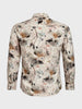 Men's Brown Slim Fit Party Wear Printed Shirt
