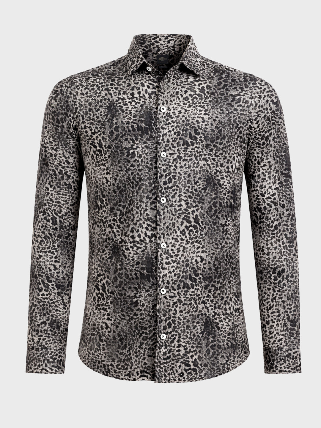 Men's Black Slim Fit Party Wear Printed Shirt
