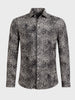 Men's Black Slim Fit Party Wear Printed Shirt