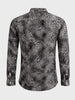 Men's Black Slim Fit Party Wear Printed Shirt