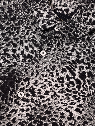 Men's Black Slim Fit Party Wear Printed Shirt