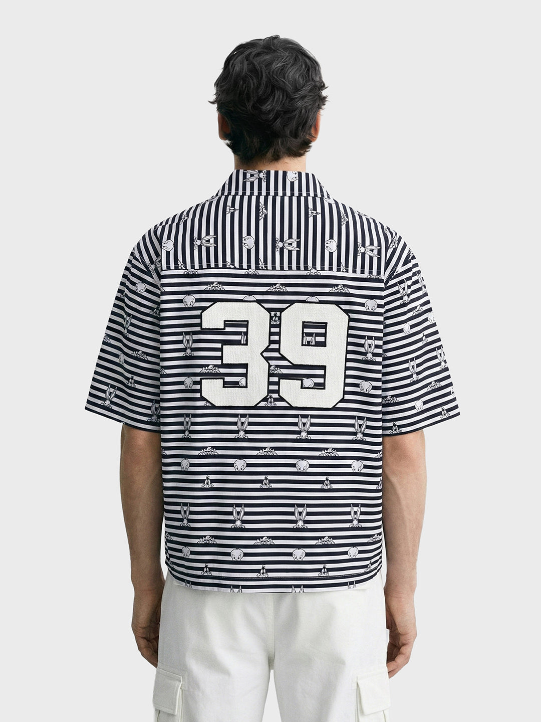 Men's Black Boxy Fit  Loony Tunes Character Shirt