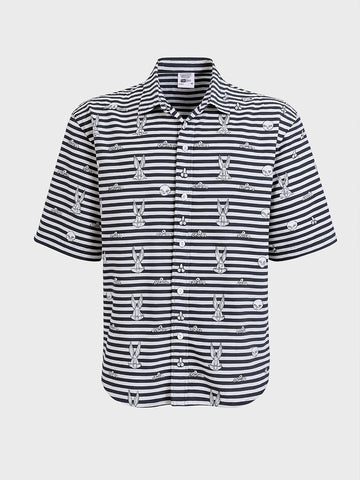 Men's Black Boxy Fit  Loony Tunes Character Shirt