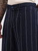 Men's Blue Relaxed Fit Resort Wear Vertical Stripes Trousers