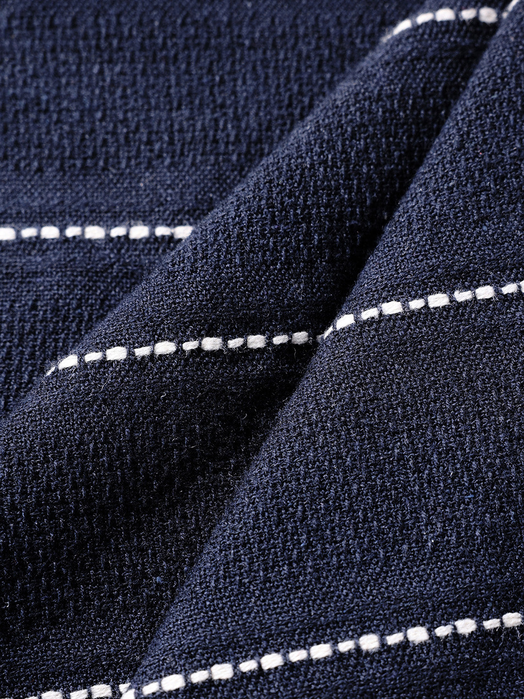 Men's Blue Relaxed Fit Resort Wear Vertical Stripes Trousers