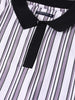 Men's Purple Boxy Fit Vertical Stripes Casual T-Shirt