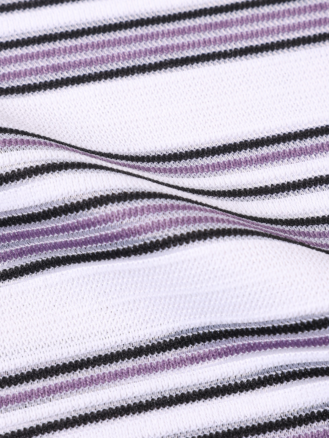 Men's Purple Boxy Fit Vertical Stripes Casual T-Shirt