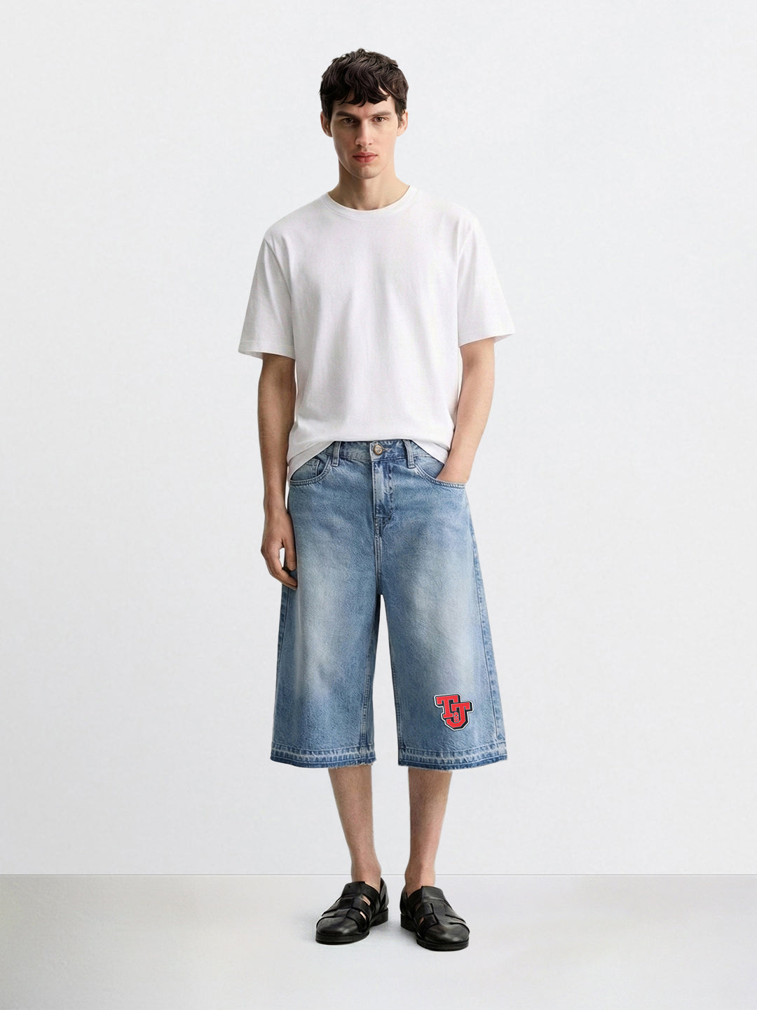 Men's Blue Loose Fit  Tom And Jerry Character Shorts