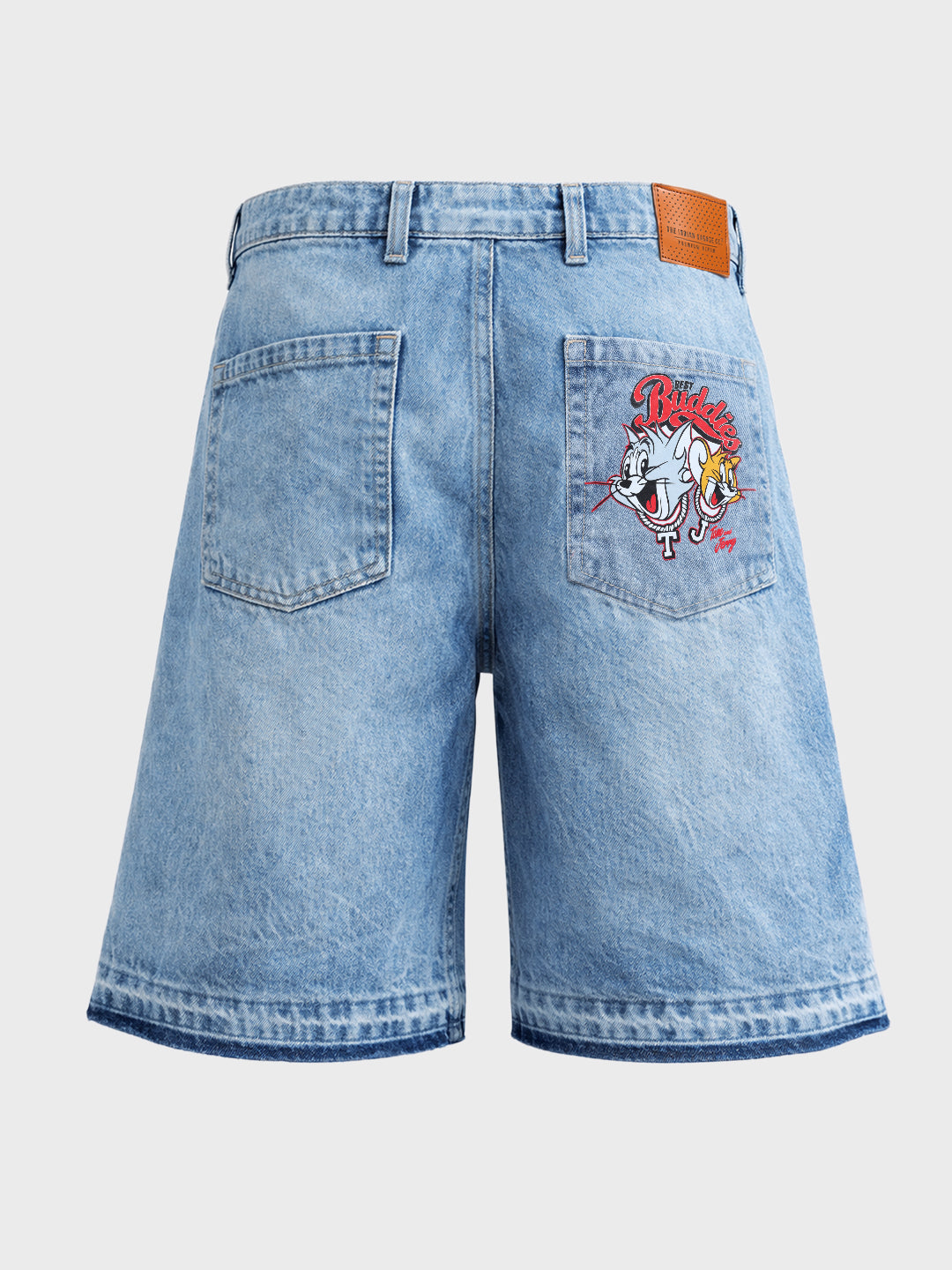 Men's Blue Loose Fit  Tom And Jerry Character Shorts