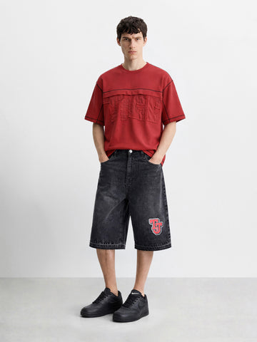 Men's Black Relaxed Fit  Tom And Jerry Character Shorts