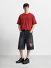 Men's Black Relaxed Fit  Tom And Jerry Character Shorts