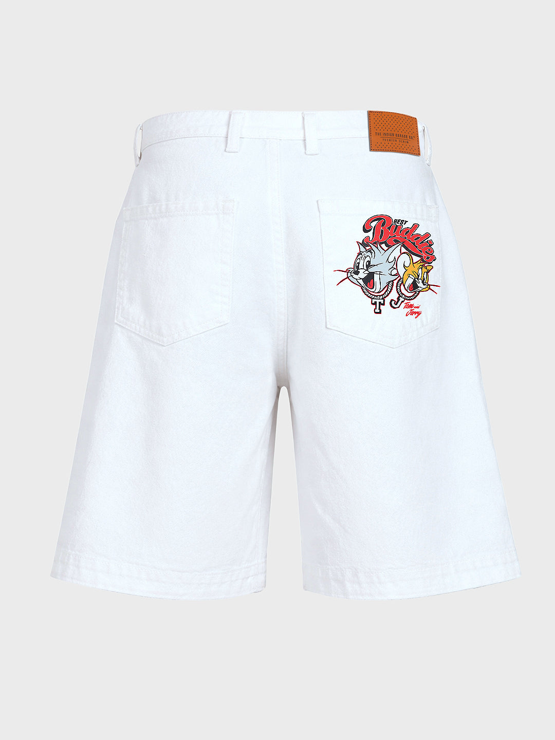Men's White Regular Fit  Warner Bros Shorts