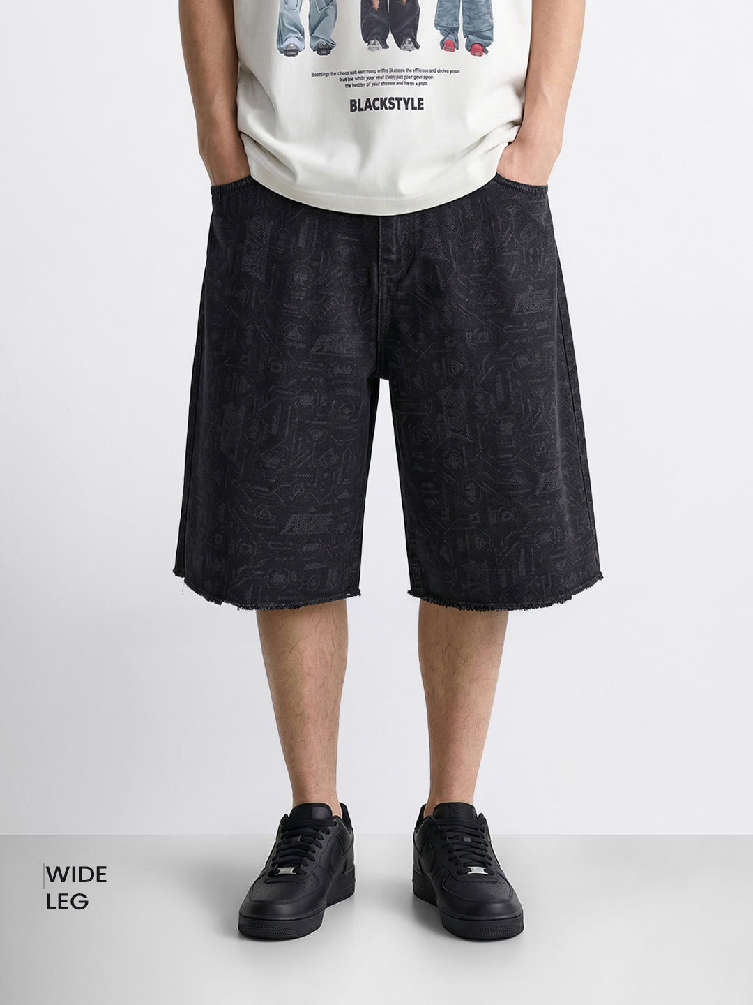 Men's Black Relaxed Fit  Tom And Jerry Character Shorts