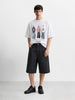 Men's Black Relaxed Fit  Tom And Jerry Character Shorts