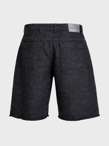 Men's Black Relaxed Fit  Tom And Jerry Character Shorts