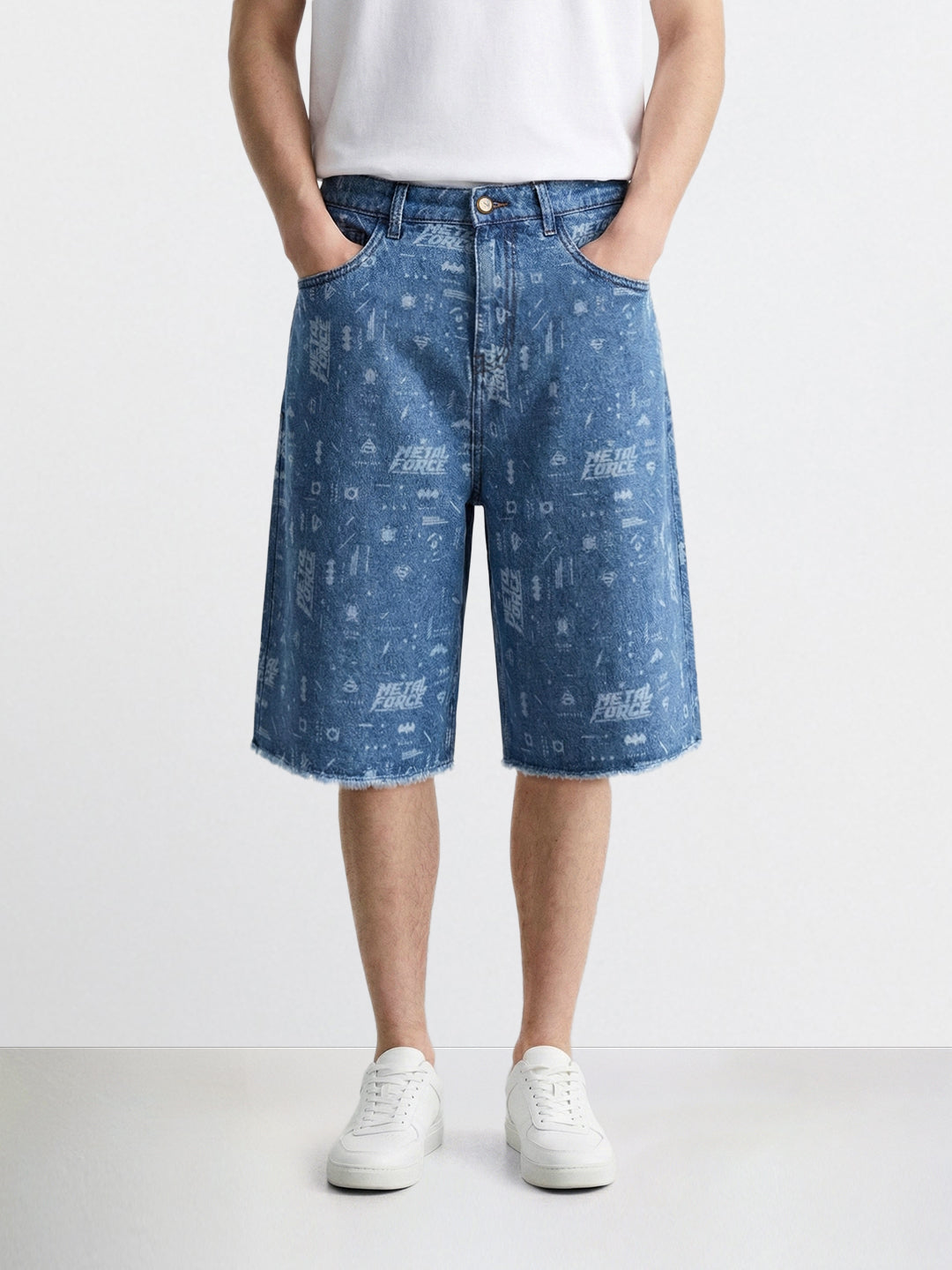 Men's Blue Regular Fit  Warner Bros Shorts