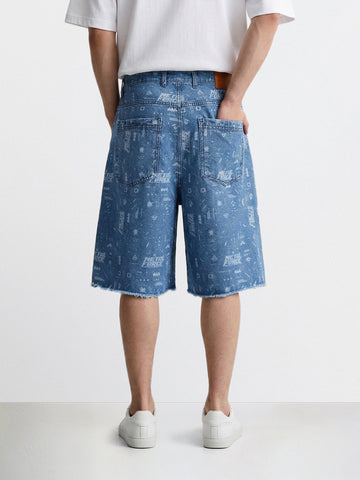 Men's Blue Regular Fit  Warner Bros Shorts